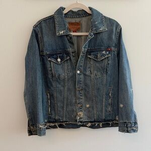 Lucky Brand Distressed Blue Denim Jacket